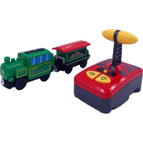 New Electric RC Train Set Remote Control Battery Model Trains for Kids Fit for Wooden Railway Tracks Christmas Gift for Children
