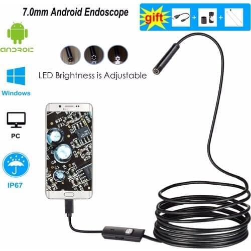 Android Smartphone Endoscop Camera 7mm 1/2/5/10m Flexible Schlange Inspektion Camera
