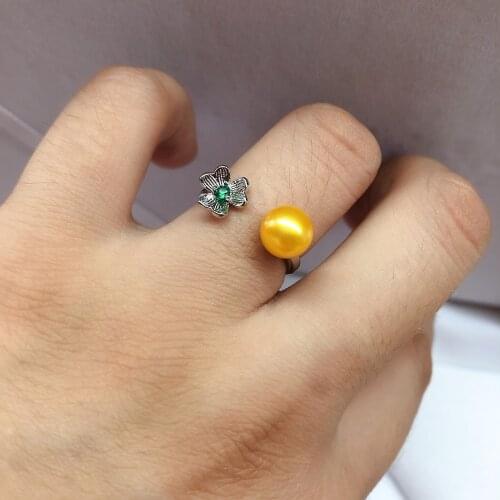 Office Lady DIY Flower Ring Mountings Base Findings Accessories Jewelry Settings Parts for Pearls Beads Crystal Jade Coral Agate