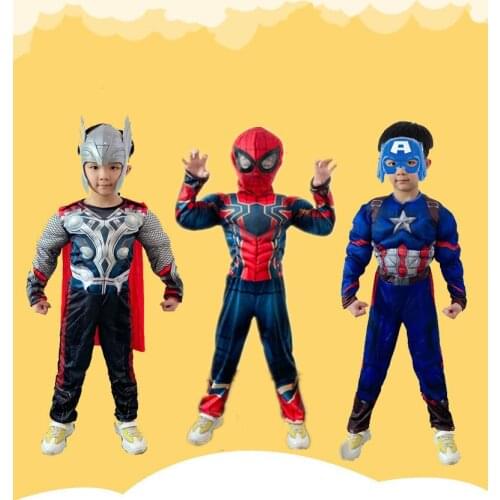 Marvel Iron Man Spiderman Suit Muscle Suit Cosplay Costume Venom Deadpool Halloween Clothes Christmas Gifts for Children