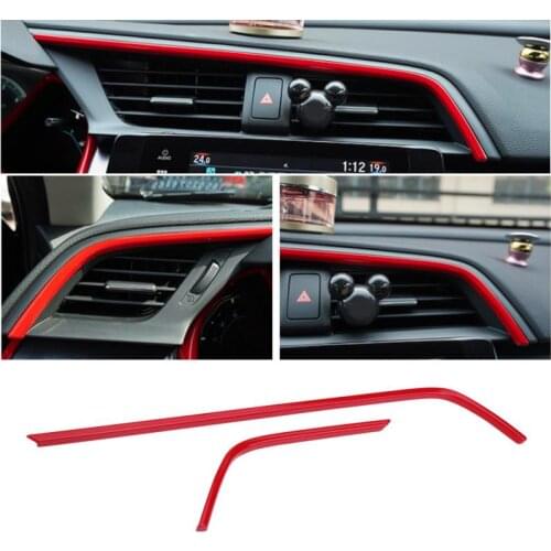 2pcs Red ABS Auto Car Air Outlet Frame Cover Trim for Honda Civic 10th 2016 2017 2018 car accessories interior