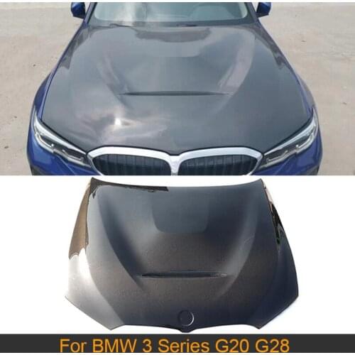 Car Front Engine Hood Bonnet Cover For BMW 3 Series G20 G28 2019 2020 M340i 330i 330e 320i 328i Engine Hood Cover Carbon Fiber