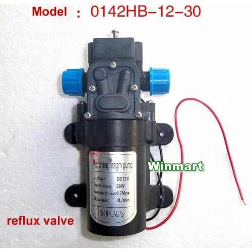 30W DC12V/24V Reflux valve type Micro Diaphragm Water Pump Self-priming Booster Pump 3L/min Pipe connection