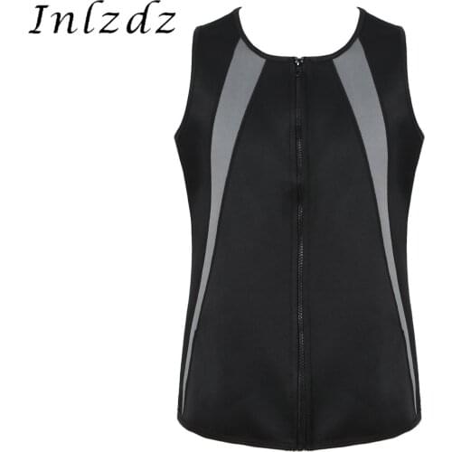 Men Round Neck Sleeveless Vest Tops Zipper Sweat Crop Top Running Sportswear ipper Tank Top Shapewear Exercise Sport Body Shaper