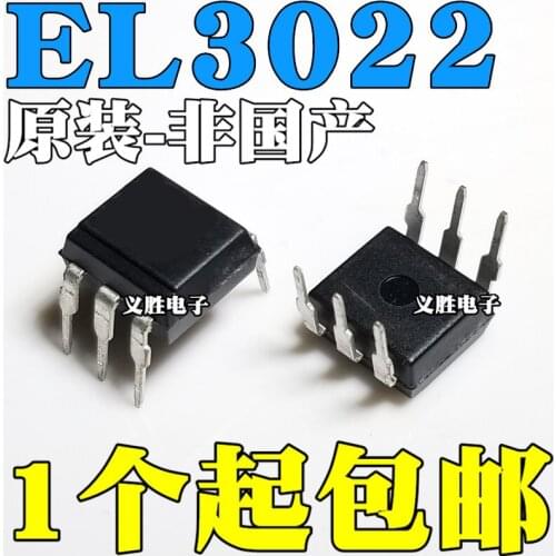 2PCS New and original EL3022 DIP6 Three-terminal two-way thyristor light coupling Black Electro-optical coupler, thyristor drive