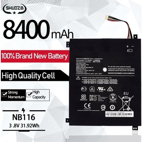 New NB116 Laptop Battery For Lenovo Ideapad 100S series 100S-11IBY 100S-80R2 5B10K37675 0813001 3.8V 31.92WH 8400mAh
