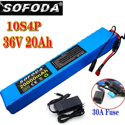 High power New 36V battery 10S4P 20Ah 36v 18650 battery pack 600W 42V 20000mAh for Ebike electric bicycle with BMS+54.6V Charger