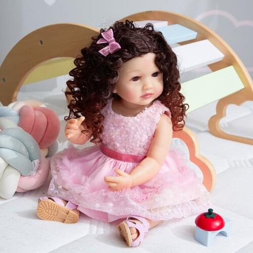 NPK 55CM Original Full Body Soft Silicone Flexible Real Soft Touch Reborn Baby Toddler Pincess Fashion Girl Doll Xmas Gift