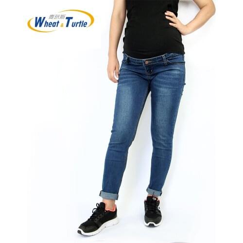 Mother& kids Maternity Clothing Maternity Jeans Insert Panel Maternity Skinny Jeans Cotton Denim Pants For Pregnant Women