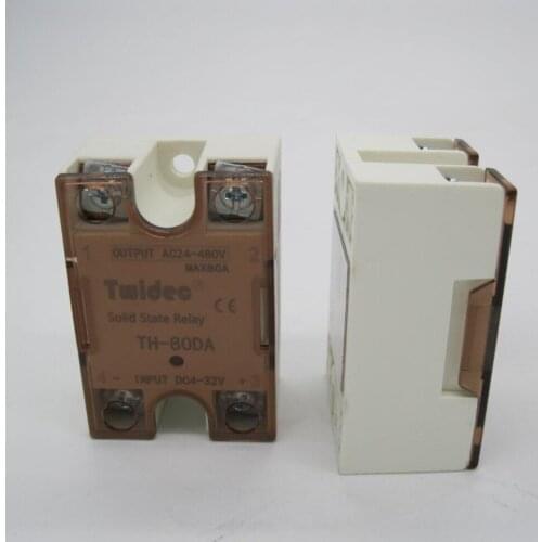 SSR-80DA DC-AC 80A Single Phase Solid State Relays 220V AC Output 3-32V DC to 24-480 V Solid State Relay Module Switch SSR 80A