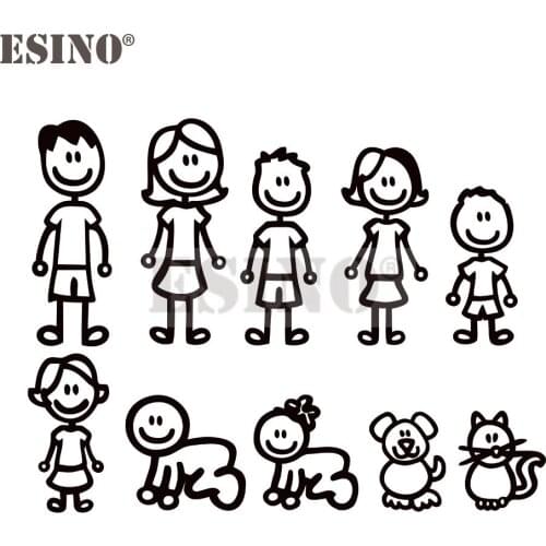 New Family Member Decorative Reflective Creative Auto Decal Cartoon Car Sticker Bumper Body Decal Creative Pattern Vinyl