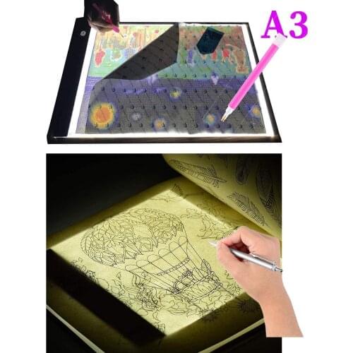 A3 LED Size Three Level Dimmable Led Light Pad,Tablet Eye Protection Easier for Diamond Painting Embroidery Tools Accessories