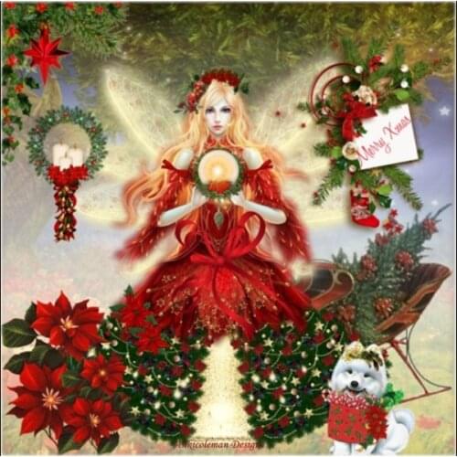 Embroidery Counted Cross Stitch Kits Needlework - Crafts 14 ct DMC Color DIY Arts Handmade Decor - Christmas Fairy