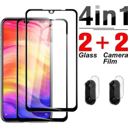 4 in 1 Camera Glass Protector For Xiaomi Redmi Note 7 6 Pro 7Pro On Xiaome Redme 7A 6A Protective Safety Screen Full Cover Film
