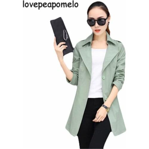 Spring Autumn Big Size Womens Windbreaker Casual Single Breasted Female Long Trench Large Size Womens Outerwear L-5XL D386