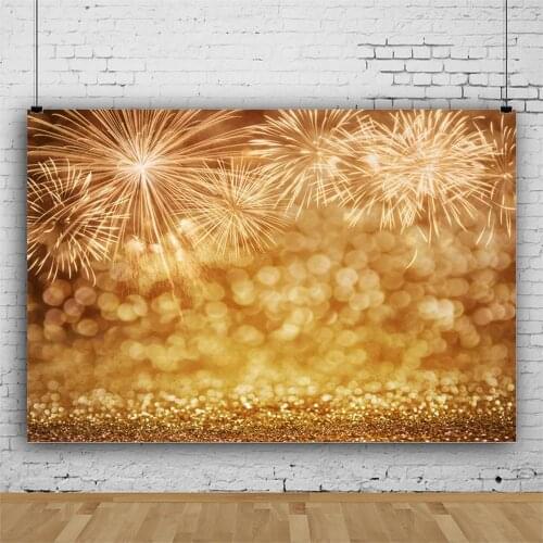 Golden Fireworks Light Spot Backdrop Photography Background Baby Shower Celebration Photo Booth Studio Decor