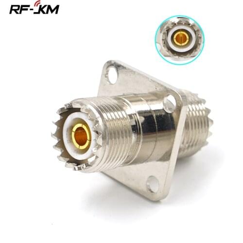 1pcs UHF Female SO239 to SO239 Female Coaxial Coax Cable RF Connector PL259 UHF VHF Antenna 4 Hole Flange Panel Mount Adapter