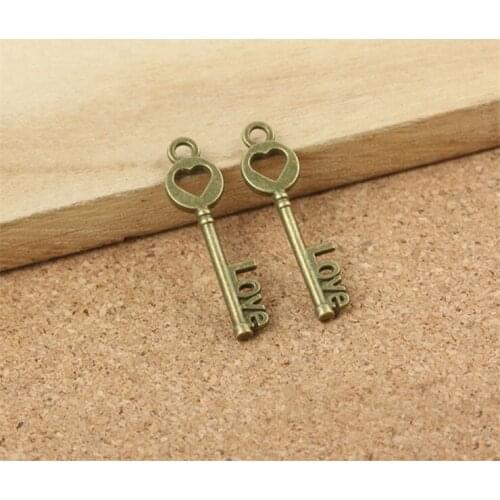 10pcs 30x8mm Antique Bronze Plated Key Charms DIY Handmade Jewelry Accessories