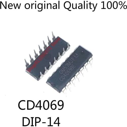 10PCS/LOT CD4069UBE DIP-14 CD4069U CD4069BE CD4069 4069 DIP14 Original In Stock