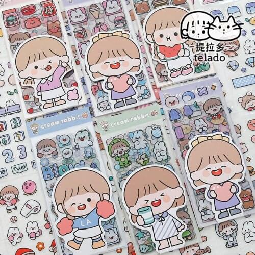 10pcs Kawaii Stationery Stickers Butter Rabbit Holiday 5DIY Craft Scrapbooking Album Junk Journal Happy Planner Diary