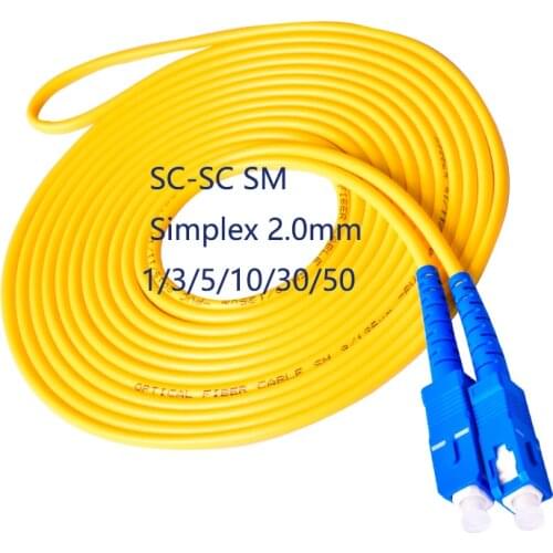 10pcs/Pack SC/UPC-SC/UPC Singlemode SM Simplex Fiber Optical Jumper Fiber Optic Patch Cord 1m/3m/5m/10m/30m/50m