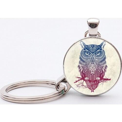 32 Style Fashion Vintage Cute Owl Keychains Steampunk Kawaii Owl Bird Pendant Keychain Jewelry Halloween Gifts key chains