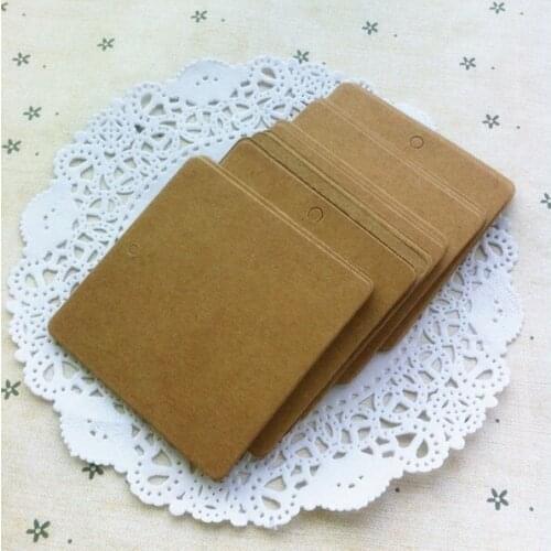 500PCS 60X60mm Kraft Paper Clothing tags 350gsm paper Hang Tags, Price Labels