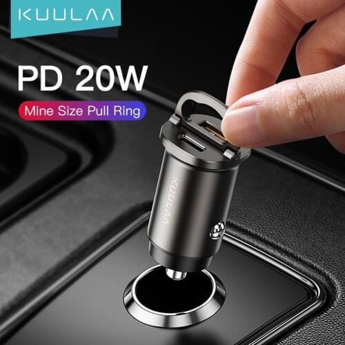 KUULAA Car Charger Type C Fast USB Charger for iPhone 11 12 Xiaomi Car Charging Quick 4.0 3.0 Charge Moible Phone PD Charger
