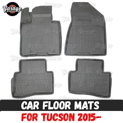 Car floor mats for Hyundai Tucson 2015- rubber 1 set / 4 pcs accessories protect of carpet car styling decoration