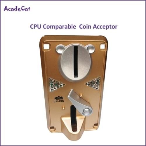 Free shipping CPU Comparable Coin Acceptor / Coin mech with LED siginal for Arcade game machine Vending machine single coin