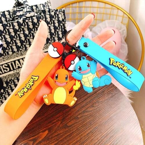 12 Style New Genuine Pokemon Action Figure Pikachu Keychain Pokémon Keychain Squirtle Psyduck Keychain Model Car Keychain