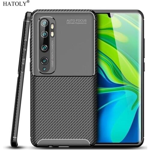 For Xiaomi Mi Note 10 Case Soft TPU Anti-knock Bumper Matte Carbon Fiber Back Cover Mi Note 10 Phone Case For Xiaomi Mi Note 10