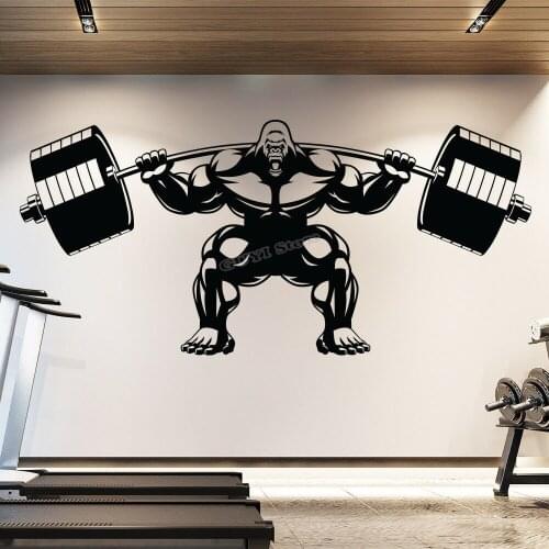 Gorilla Muscle Gym Wall Decal Fitness Motivation Sport Wall Sticker Vinyl Art Decal for Gym Room Decoration Sticker Poster B525