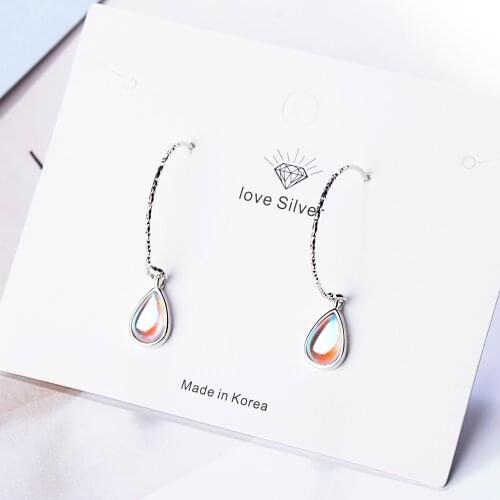 925 Sterling Silver Exquisite Water Drop Moonstone Hook Earrings Labradorite Ear Jewelry For Women Wholesale Gifts S-E655