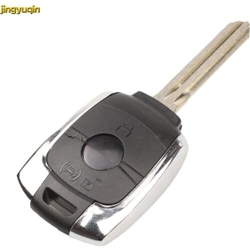 Jingyuqin Remote Car Key Shell Fob For Ssangyong Actyon Kyron Rexton Korando 2 Buttons Uncut Blade Key Case Replacement