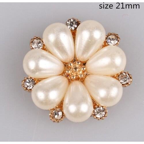 Classical Imitation Pearl Rhinestone Bridal Beige Tone Brooch Pins For Wedding DIY Jewelry Accessories 10pcs/Lot MYQB014
