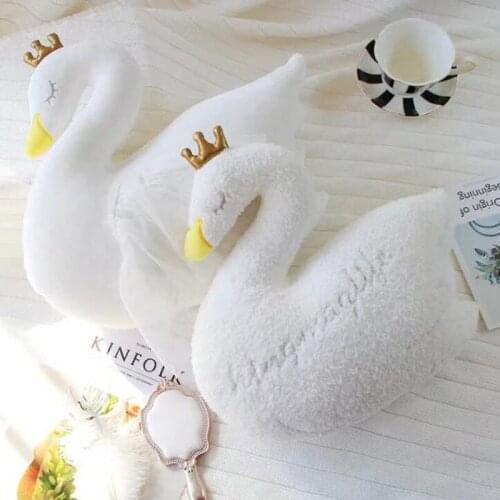 Crown White Swan Plush Toy Pillow Cushion Photo Props Childrens Toys Home Decoration Sofa Bedroom Bay Window Decoration