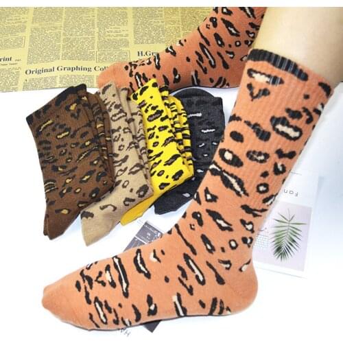 Leopard Leopard Spots Cotton Ladies Socks Red Explosions Long Tube Personality Retro Pile Socks Socks Women Socks