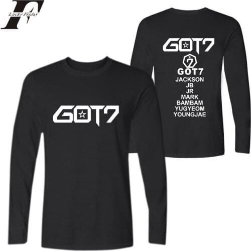 LUCKYFRIDAYF GOT7 Fashion Kpop Unisex Sport T-shirts Tee Shirt Women Men T Shirts Long Sleeve T-shirt Harajuku Sweatshirt Tops