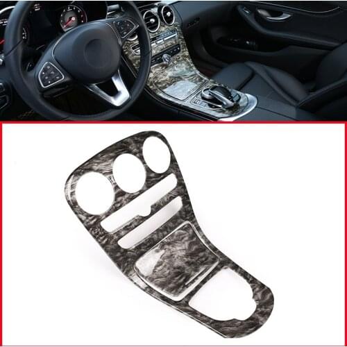 Marble Grain ABS Center Console Gear Panel Trim For Mercedes Benz C Class W205 15-18 For Mercedes-benz GLC-Class X253 16-18