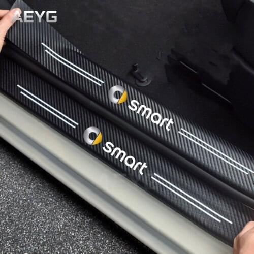 Car Door Sill Carbon Fiber Sticker For Smart 453 451 Fortwo Forfour 2020 2018 Protecotr Decoration Vinyl Decals Auto Accessories