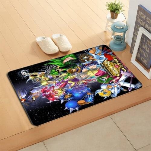 Custom De Saint Seiya Doormat Floor/Bath/Kitchen/Beach Mat Flannel Sponge Fabric 3D Printed Shaggy Decoration For Bedroom 9-2