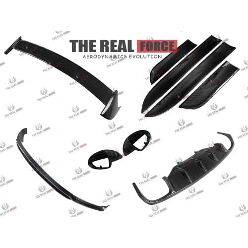 Suitable For 14-18 Porsche Macan TRF-V Carbon Fiber Full Lip Body Kit - Front Rear Lip Diffuser Spoiler Mirror Cover Door Panel