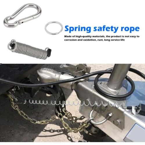 Safety Breakaway Cable with Spring Clip Travel Trailer 5 Foot Coiled Accessories Easily Installation Personal Car Element