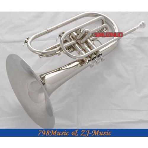 Professional Silver Nickel Plated Mellophone F Key Horn Monel Valves with case