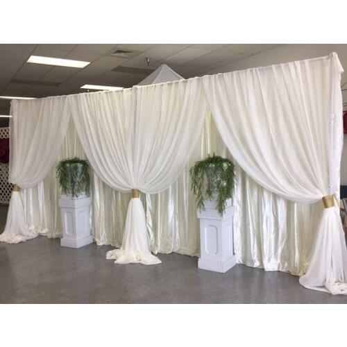 Romantic Ivory Color Wedding Backdrop 10ft x 20ft stage decoration banquet party stage curtain Event Decor