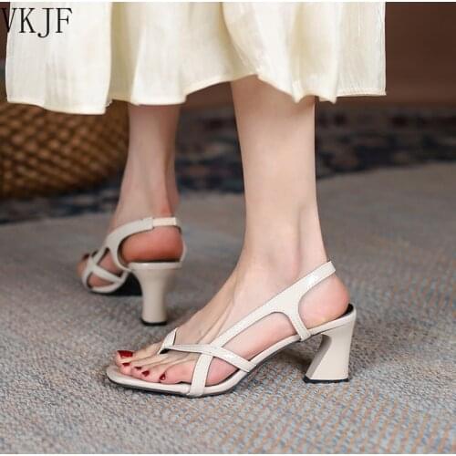 New Womens Sandals Women Shoes Fashion Clip Toe Heels Sandals Ladies Casual Buckle Dress Party High Heels Female Pumps 2021 Hot