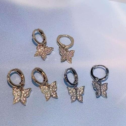 HIBRIDE New Luxury Butterfly Drop Earrings For Women Wedding Cubic Zircon Crystal CZ Dubai Bridal Earrings Fashion Jewelry E-555