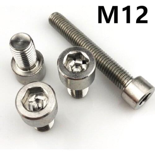 10PCS M12x15/20/25/100mm GB70.1 Titanium Bolt DIN912 Column Head Hexagon Socket Grey Color Ti Bolts Titanium Screws Ti Fasteners