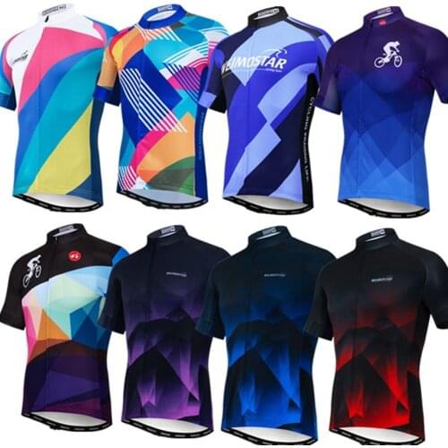Cycling Jersey Mens Tops Shirt MTB Short Sleeve Quick-dry Breathable Clothing Team Racing Sport Bicycle Sportswear Colorful